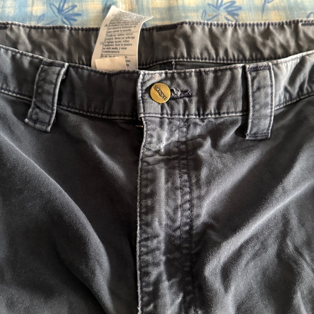 Carhartt navy cotton pants. Worn but with plenty of life left!